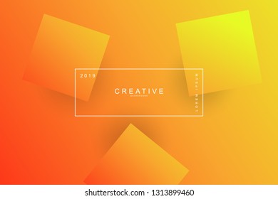 ORANGE, Abstract cool background. Square shape, wavy, dynamic background, gradient color, flowing shapes. Blur banner design,. Usable for landing page. Trendy and modern background color.