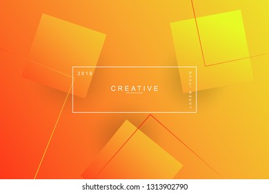 ORANGE, Abstract cool background. Square shape, wavy, dynamic background, gradient color, flowing shapes. Blur banner design,. Usable for landing page. Trendy and modern background color.