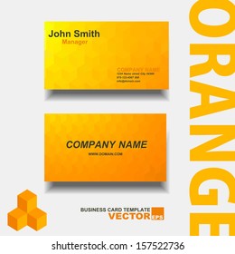 Orange Abstract creative business cards (vector, set template)