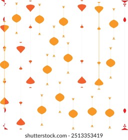 orange abstract curved vertical motif