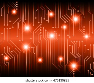 orange abstract cyber future technology concept background, illustration, circuit board, binary code