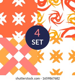 Orange Abstract Decoration Pattern Set