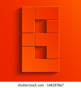 Orange abstract digit eight
