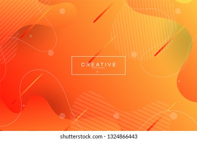 ORANGE. Abstract fluids composition background trend. Liquid, wavy, dynamic background, gradient color, flowing shapes,. Usable for landing page. Trendy and modern background color.