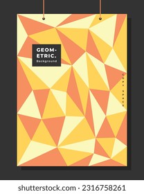 Espacio de copia de la plantilla de fondo geométrico abstracto naranja. Diseño de fondo poligonal adecuado para afiches, pancartas, folletos, folletos, portada, volante, revista, evento, página de aterrizaje o folleto.