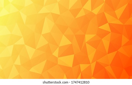 Orange abstract geometric background of triangles with a gradient in low poly style. Design for business and advertising. Vector stock illustration.