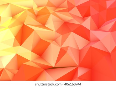Orange abstract geometric, low poly style vector illustration graphic background