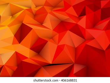 Orange abstract geometric, low poly style vector illustration graphic background