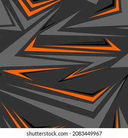 Orange Abstract Geometric Seamless Pattern With Polygonal Shapes. Modern Digital Camouflage Textured Racing Vinyl Print Pattern. Vector Background.	