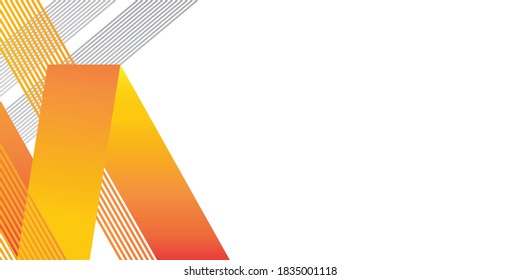 Orange abstract geometric shapes on white background for presentation design. Creative illustration for poster, web, landing, page, cover, ad, greeting, card, social media, promotion