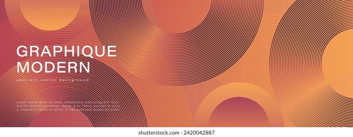 Orange abstract geometric vector background with circles. Abstract wallpaper, cover design
