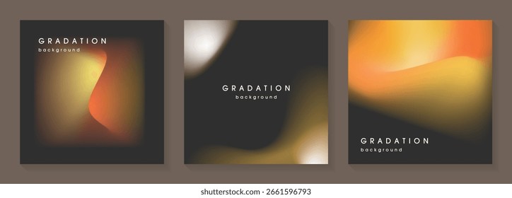Orange abstract gradient background set