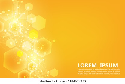 orange abstract hexagon wallpaper background