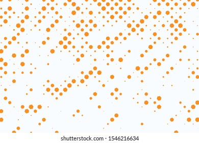 orange abstract hexagonal patterns vector background illustration.
