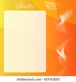 Orange abstract invite card with blend