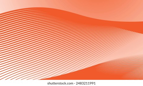 Orange abstract line background for backdrop or wallpaper