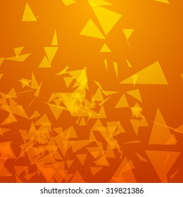 Orange Abstract Mesh Background with Shapes.