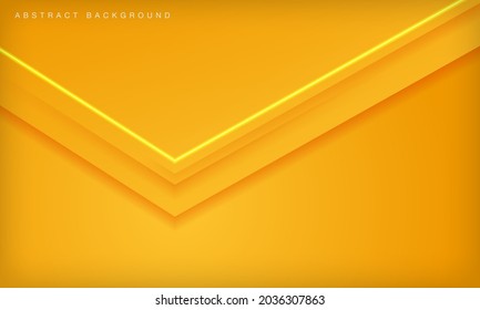 Fondo geométrico mínimo y abstracto de color naranja con una decoración luminosa.