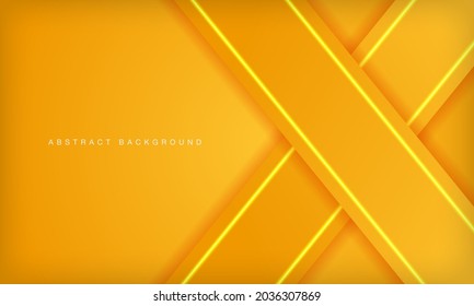 Fondo geométrico mínimo y abstracto de color naranja con una decoración luminosa.