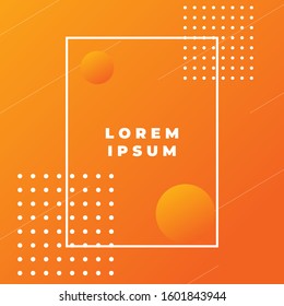 orange Abstract Minimal Geometric Vector Multicolored Background With Shadow, dots and lines. Dynamic shapes composition. Eps 10 vector
