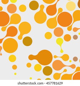 orange abstract molecule on a white background.