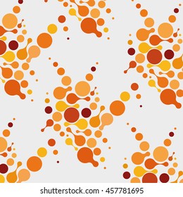 orange abstract molecule on a white background.