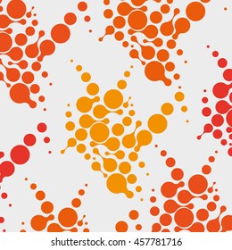 orange abstract molecule on a white background.