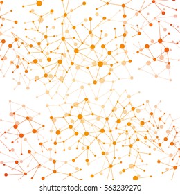 orange abstract molecule on a white background.