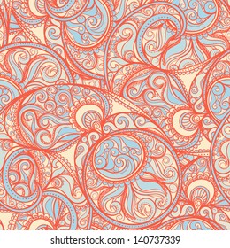 orange abstract natural pattern on a yellow background. vector illustration 