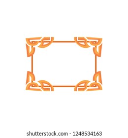 Orange abstract ornament frame