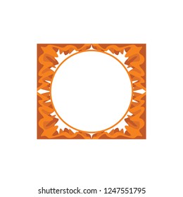 Orange abstract ornament frames