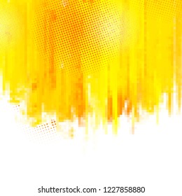 Orange abstract paint splashes illustration. Vector background with place for your text. Mosaic pixel.