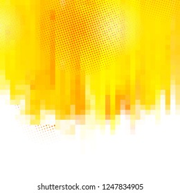 Orange abstract paint splashes illustration. Vector background with place for your text. Mosaic pixel.