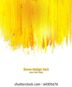 Orange abstract paint splashes illustration. Vector background with place for your text.