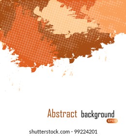 Orange abstract paint splashes illustration. Vector background with place for your text.