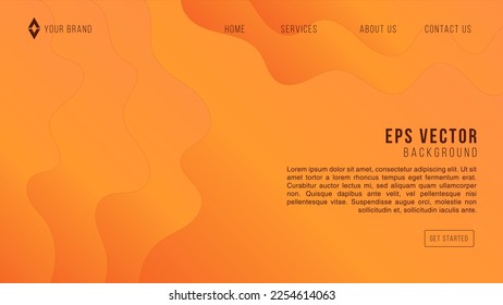 Orange abstract paper carve template background.For website or annual report template concept design.Vector illustration.