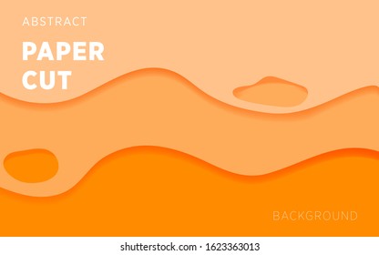 orange abstract paper cut slime background