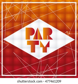Orange and abstract Party poster design, Vector illustration