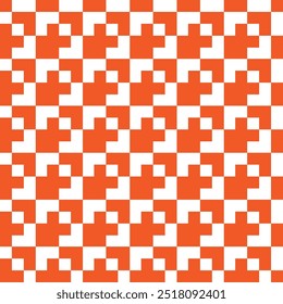 Diseño de patrón pixelado abstracto naranja