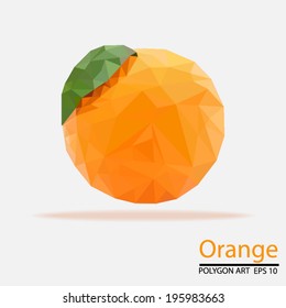 Orange abstract polygon vector illustrator