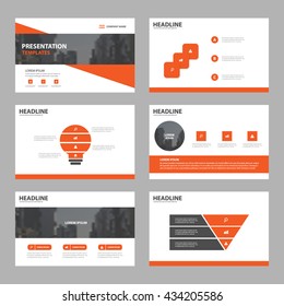 Orange Abstract presentation templates, Infographic elements template flat design set for brochure flyer leaflet marketing advertising banner template