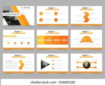 Orange Abstract presentation templates, Infographic elements template flat design set for annual report brochure flyer leaflet marketing advertising banner template