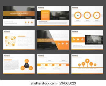 Orange Abstract presentation templates, Infographic elements flat design set for annual report brochure flyer leaflet marketing advertising banner 