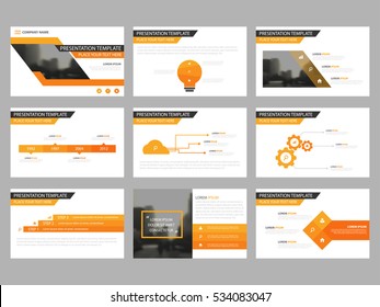 Orange Abstract presentation templates, Infographic elements flat design set for annual report brochure flyer leaflet marketing advertising banner 