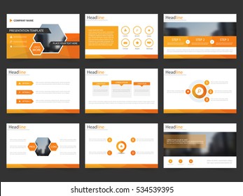 Orange Abstract presentation templates, Infographic elements flat design set for annual report brochure flyer leaflet marketing advertising banner 