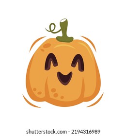Orange abstract pumpkin with smile for your Halloween design - Vector illustration