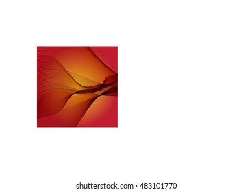orange abstract red waves on a bright background