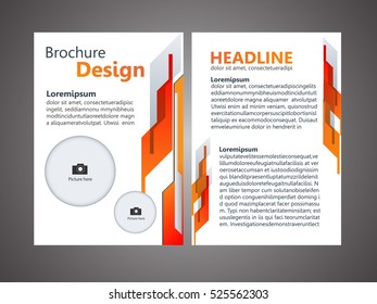 Orange abstract report brochure flyer design template