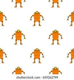 Orange abstract robot pattern seamless for any design vector illustration