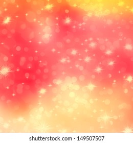 Orange abstract romantic background with stars. EPS 10 vector file included